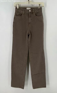 NWT PacSun Brown Cotton 90s Boyfriend Mid Rise Pockets Womens Denim Jeans 24 - Picture 1 of 6
