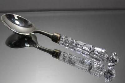 One (1) Shannon Fine Crystal Transition Serving Spoon Silver Plate Godinger - Image 1 of 4