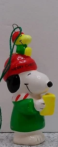 Vintage Peanuts Snoopy & Woodstock Ceramic Ornament Nice Condition - Picture 1 of 6