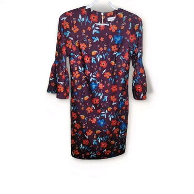 Calvin Klein Women's Purple/Burgundy Floral Daytime Sheath Dress Petites 2P - Image 1 of 4