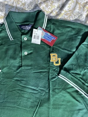 Baylor University Men’s XL Short Sleeve Polo Shirt Green W/ Yellow Logo New - Image 1 of 4
