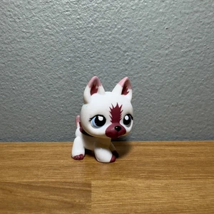 Figura Hasbro Littlest Pet Shop LPS Pastor Alemán Blanco Ojos Azules Serie 1421 - Imagen 1 de 3