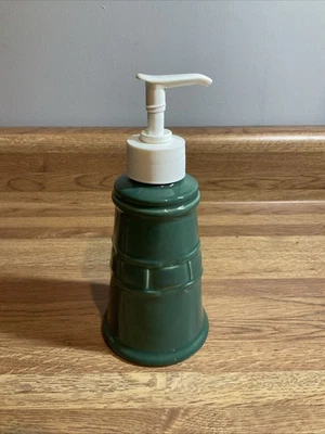 Dispensador de bomba de sabão/loção Longaberger Pottery Woven Traditions IVY GREEN EUA - Imagem 1 de 4