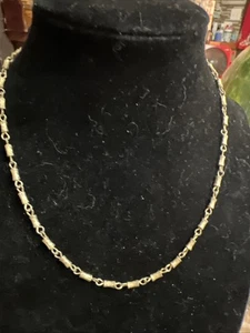 Vintage Kette gold mit hübschem Design Schraubverschluss 16 Zoll N1032 - Bild 1 von 3