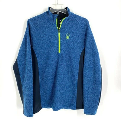 Spyder Outbound Mens 1/2 Zip Activewear Core Sweater Sweatshirt Outdoor Blue L - Image 1 of 4