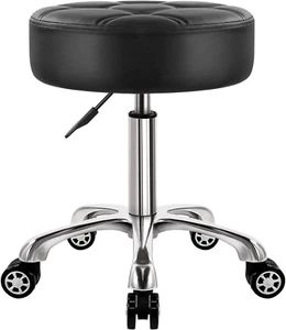 Heavy Duty Rolling Stool with Wheels Hydraulic Lift 360 Swivel Adjustable Rollin - Picture 1 of 7