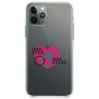 Clear Case for iPhone (Pick Model) Mr. & Mrs. Wedding Rings Heart
