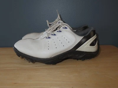 Zapatos de golf FootJoy Junior GJ talla 4M blanco azul clavos suaves 45036 - usados/GC Foto 1 de 4