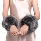 Faux Fur Wrist Cuffs Winter Furry Bands Wrist Arm Leg Warmer, 1 Pair