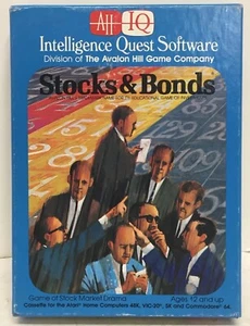 Stocks & Bonds Game For Atari 48K, VIC-20, 5K, Commodore 64, Cassette and Manual - Picture 1 of 8