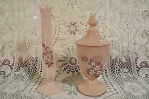 Westmoreland Almendra Leche Vidrio Cuentas Ramo Colonial Caramelo Plato Y Florero Brote - Imagen 1 de 11