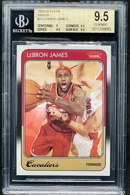 Pop 1 de 7🔥2008-09 LeBron James Fleer 1988-89 retro #19 BGS 9,5 💎SOLO 1 SUPERIOR Foto 1 de 4