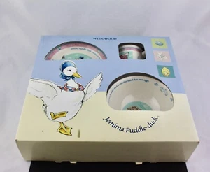 WEDGWOOD 3 PIECE SET JEMIMA PUDDLE-DUCK BOWL CUP PLATE BEATRIX POTTER TODDLER - Picture 1 of 10