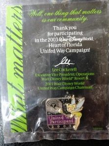 WDW United Way Participant 2003 Tinker Bell Disney Pin 27473 - Picture 1 of 6