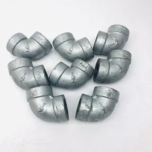 LOT OF 8 1/2" INCH GALVANIZED 90 DEGREE MALEABLE THREADED ELBOW - Picture 1 of 2