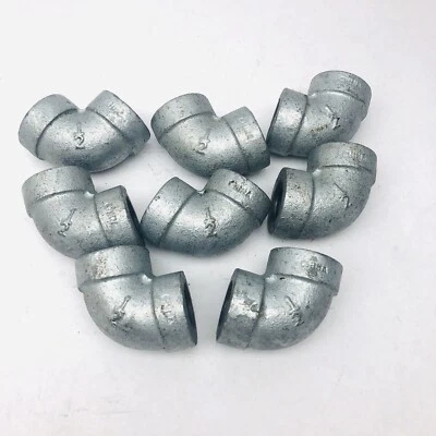 LOT OF 8 1/2" INCH GALVANIZED 90 DEGREE MALEABLE THREADED ELBOW - Image 1 of 2