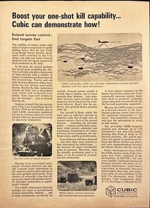 Cubic Corp One-Shot Kill Long Range Survey System Vintage Print Ad 1966 - Bild 1 von 6