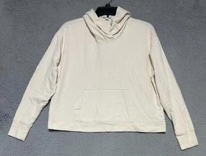 Felpa con cappuccio pullover oversize James Perse avorio chiaro beige taglia 1 small - Foto 1 di 6
