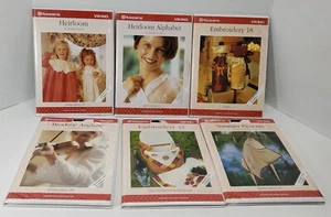HUSQVARNA VIKING FOR DESIGNER ll EMBROIDERY D-CARDS WITH BOOKLETS (LOT OF 6) - Picture 1 of 19
