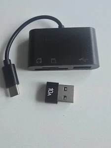 Memory Card Reader 4 in 1 USB 3.0 and USB-C to SD Micro SD MS CF Card Reader - Picture 1 of 2