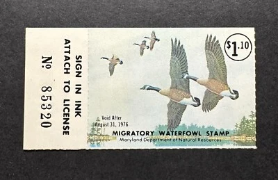 1975 MARYLAND - Selo de Pato do Estado - LoteP - MNH **Variedade de Cor Cinza** Erro - Imagem 1 de 2