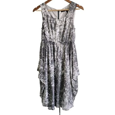 Mac + Jac Flared Dress Tie Dyed Zip Sleeveless Gray Size XS Lined Round Neck  - Image 1 of 4