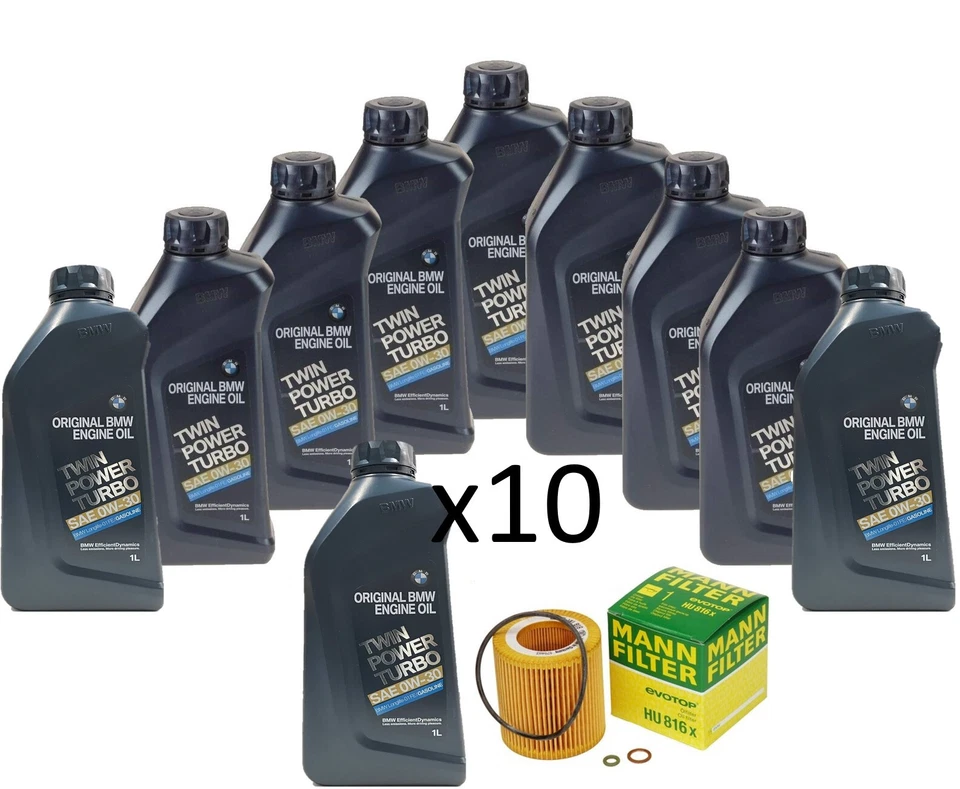 Filtro de aceite GENUINO + Kit de aceite de motor para BMW 325i 435i 328i 335i 330i 525i 535i 640i Foto 1 de 1