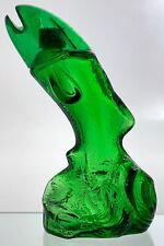 Avon Decanter Rainbow Trout Fish Green Glass Cologne Perfume Bottle Empty U649