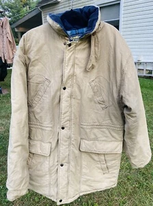 VTG Men’s Oshkosh B’gosh Coat Jacket Big Tall 42/44 Blanket Lined Quilted Tan - Picture 1 of 11