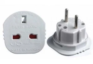 * Adaptador eléctrico europeo continental conversión de 2 pines Reino Unido 3 pines enchufe de viaje - Imagen 1 de 1