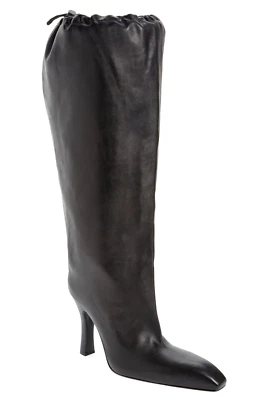 Balenciaga Falkon Womens Leather Knee High Heel Boot Black IT 38, US 8 Wide Calf - Image 1 of 4