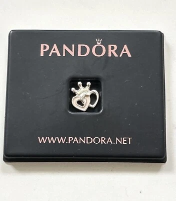 Pandora 925 ALE Mini Floating 2 Hearts With Pink Enamel & Crown - Image 1 of 4