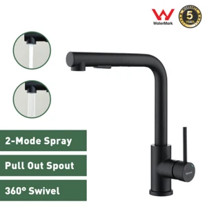 WELS Kitchen Tap Black Sink Mixer Faucet Pull Out Design 2-Mode Spray Head - Picture 1 of 6