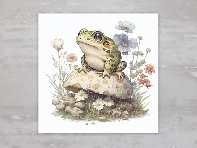 Painel de tecido boho sapo em cogumelo painel colcha artesanato costura colcha bloco A34 - Imagem 1 de 4