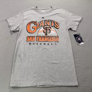 NEW SF San Francisco Giants Shirt Small Gray Crew Neck Tee Majestic Ladies - Picture 1 of 8
