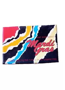 Vintage 1980's Empty Box of Mardi Gras 10 Queen Size Filter Cigarettes USA - Picture 1 of 4