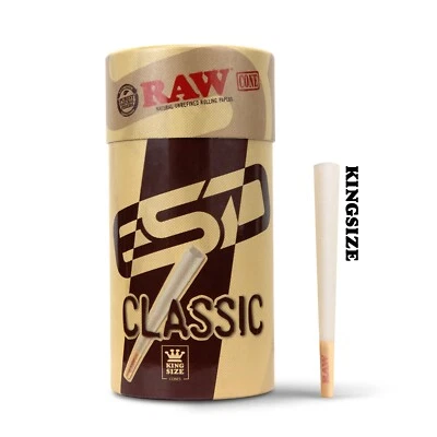 RAW Cones King Size Classic Pre-Rolled | 100 Pack | Slow Burning Rolling Papers - Image 1 of 4