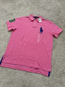 NUEVO CON ETIQUETAS Polo Ralph Lauren Para Hombres Big Pony SS Ajuste Personalizado Polo ROSA CROMA Talla L - Imagen 1 de 9
