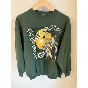 VTG Logo7 Green Bay Packers Sweatshirt Size XL Green Heavyweight NFL - Picture 1 of 5