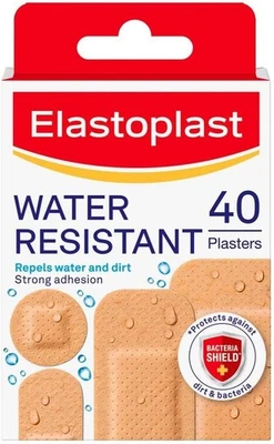 Elastoplast Water Resistant Plasters, 40 Strips, 40 Count