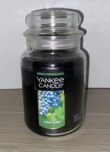 Yankee Candle Large Purple 22oz VINEYARD Jar  Candle NEW - Picture 1 of 4