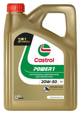 4 Liter 20W-50 CASTROL Power 1 4T Motorrad Motoröl 15F57A - Bild 1 von 4