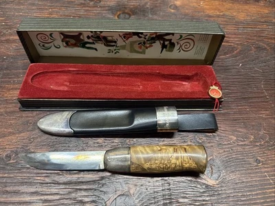 Cuchillo estilo Tollekniv vintage David-Andersen Noruega con funda de plata de ley Foto 1 de 4