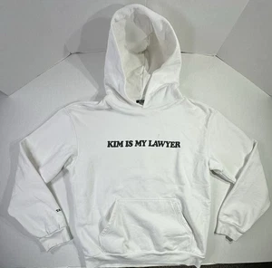 Talentless Kim Is My Lawyer Hoodie weiß Gr. L Kanye inspiriert Pullover - Bild 1 von 9