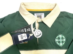 Retro Irish Collection Grün/Elfenbein Rugby Trikot Kragen Gr. XL Neu mit Etikett mit Fehler - Bild 1 von 4