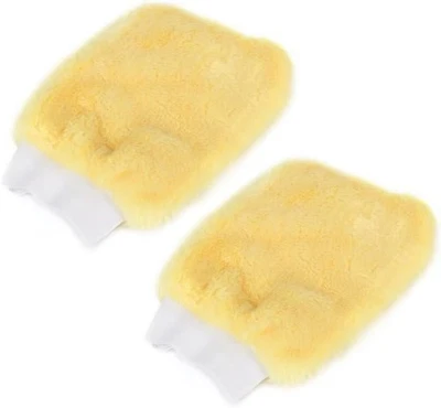 (Paquete de 2) Guantes de microfibra para lavado de autos de felpa de lana espesa suave guante de limpieza de autos Foto 1 de 4