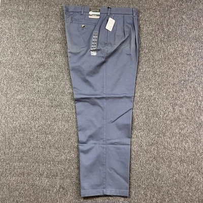 Брюки мужские Van Heusen 40x29 синие серые защита от пятен без складок двойные плиссированные - Изображение 1 из 4