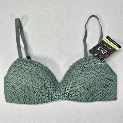 Maidenform Convertible Wireless T-Shirt Bra Green Lace Full Coverage 34B - Image 1 of 4