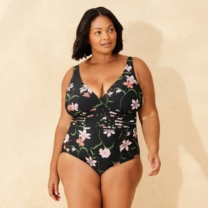 Women's Waist Detail Surplice Full Coverage One Piece Swimsuit - Shade & - Picture 1 of 3