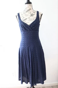 Lauren Ralph Lauren Midikleid dunkelblau Ösen A-Linie Gr. 2 dunkelblau - Bild 1 von 11